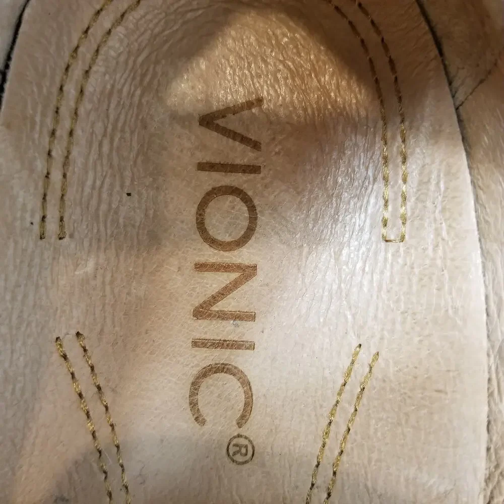 Vionic Earl Men's Leather Slip On Loafers Casual Shoes Tan Size 9.5